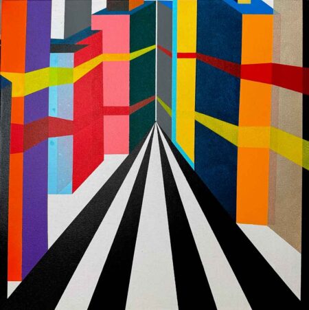 BIANCOSCURO Art Contest Monte Carlo Edition 2026 - milano verticale 2025 spray e acrilico applicato con spugna 60×60 1000249301