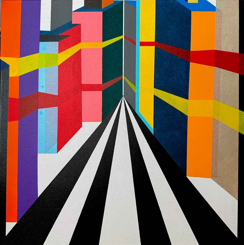 BIANCOSCURO Art Contest Monte Carlo Edition 2026 - milano verticale 2025 spray e acrilico applicato con spugna 60×60 1000249301